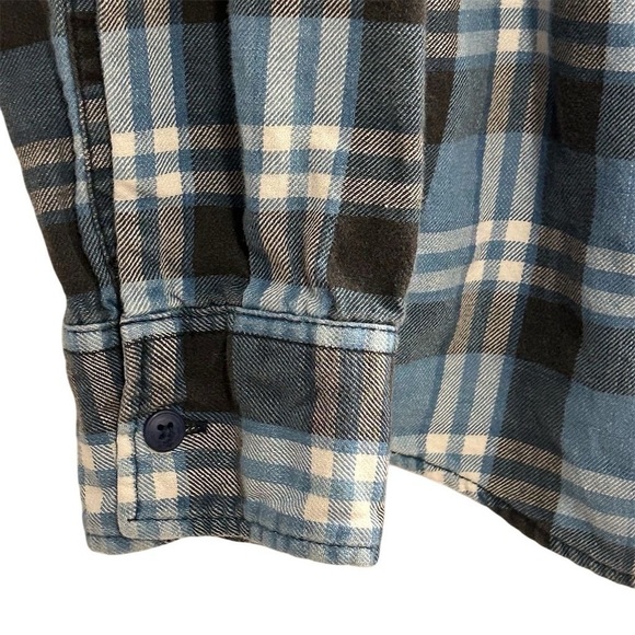 American Eagle Men's M Blue Plaid Super Soft Flannel Button-Up Shirt Long Sleeve - Picture 6 of 8
